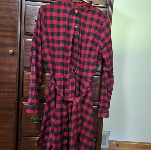 Kiel James Patrick Flannel Dress L - Picture 3 of 4